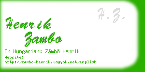 henrik zambo business card